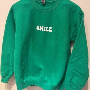 Smiley World | Smile More Long Sleeve Sweatshirt | Adult Small Green